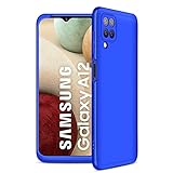 XINNI Cover per Telefono Samsung Galaxy A12/M12, Ultra Sottile PC AntiGraffio Antiurto Case Protezione a 360 Gradi Armatura Cellulare Custodia, Blu