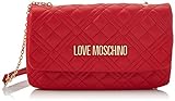 Love Moschino Borsa Soft Pu Rosso, BORSA A SPALLA Donna, Blu Denim, 14x22x5