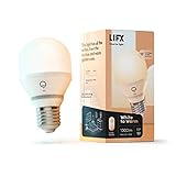 LIFX White to Warm A60 1000 lumen [E27], Lampadina LED Wi-Fi Smart, Bianco regolabile, Non necessita di alcun ponte, Compatibile con Alexa, Hey Google, Apple HomeKit