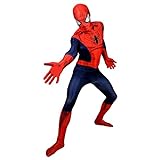 Costume Spiderman Adulto Ufficiale, Spiderman Costume Adulto, Costume Spider Man con Maschera, Vestito Spiderman Adulto Uomo, Vestito Carnevale Spiderman, Tuta Spiderman Uomo Cosplay XL