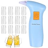 GBOKYN Portatile Breathalyzer to Test Alcohol, Professional Digital Alcohol Tester with 12 Mouthpieces, Blue LCD Screen, Quick Response, Auto Power Off
