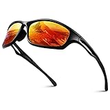LINVO Occhiali da Sole Sportivi Polarizzati per Uomo Guida Ciclismo Pesca TR90 Telaio Occhiali da Sole 100% Protezione UV