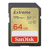 SanDisk Scheda SDXC Extreme da 64 GB + RescuePRO Deluxe, fino a 170 MB/s, UHS-I, Classe 10, U3, V30