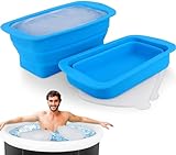 2-Pack Extra Large Ice Block Molds - Large Ice Cube Molds with Lid, Food-Grade Silicone, Collapsible, Reusable Big Ice Tray for Coolers and Ice Bath Tub Cold Plunge Water Chiller Accessories