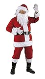Rubies Costume Babbo Natale Deluxe adulti, Vestito completo e parruca con barba, Taglia Unica, Ufficiale Rubies per Natale, Feste, Carnivale, Cosplay