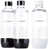 SodaStream Bottiglie Classiche per gasatore d acqua, Capienza 1 Litro, la confezione include 3 bottiglie in plastica da utilizzare su Gasatori Terra, Spirit, Gaia, Art