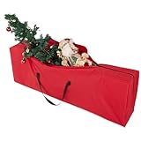Borsa per Albero di Natale - Sacco per Albero di Natale Resistente con Cerniera e Manici Porta Palline di Natale e Decorazioni Natalizie (Rosso 160cm)