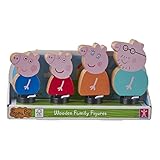 Peppa Pig Figure di famiglia in legno, gioco fantasioso, giocattoli prescolari, giocattoli sostenibili certificati FSC, regalo per 2-5 anni