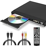 Lettore DVD HD con porta HDMI, region free per Smart TV, Cavo di uscita HDMI/RCA incluso, Memoria di pausa, PAL/NTSC integrato, Lettori CD per la casa (non Blu-ray)