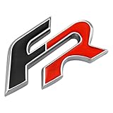 AUTOZOCO Emblema FR per Posteriore Compatibile con Seat - Gamma FR - Distintivo Metal FR Edition - Adesivo per carrozzeria - Distintivo FR - 4.5 x 6.5 - Lettera F in nero e lettera R in rosso
