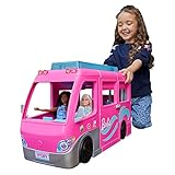 Barbie-Camper dei Sogni Playset con Veicolo, con Ruote, Piscina, Scivolo, 7 Aree Gioco e Oltre 60 Accessori da Campeggio, Giocattolo per Bambini 3+ Anni, HCD46
