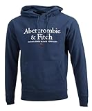 Abercrombie & Fitch Felpa con cappuccio da uomo, Blu, S