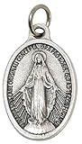 GTBITALY 60.973.30 Medaglia Madonna Miracolosa Logo Originale Preghiera in Latino con Anello Argento Misura da 2,5 cm 25 mm