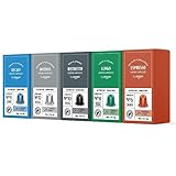 by Amazon Confezione Mista di Capsule Caffè compatibili con Nespresso, Capsules in Alluminio, 100 unità, 5 confezioni da 20 - Certificato Rainforest Alliance