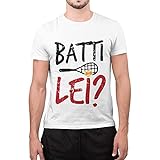 CHEMAGLIETTE! T-Shirt Divertente Uomo Maglietta Cotone con Stampa Citazioni Film Batti Lei Tuned, Colore: Bianco, Taglia: M
