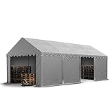 TOOLPORT Tendone deposito 4x8 m PVC 700 N Grigio Impermeabile Tenda capannone Tenda di stoccaggio