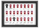 Poster della squadra autografata dell Arsenal FC, squadra 2023-24, formato A4