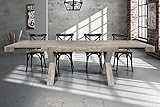Milani Home s.r.l.s. Tavolo da Pranzo Moderno di Design Allungabile Cm 90x180/230/280 Invecchiato Grigio per Sala da Pranzo Cucina Ristorante