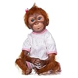 Pinky Reborn Bambole iCradle 21 Pollici 52 cm Simulazione Silicone Vinile Scimmia Bambola Realistica Bebe Scimmia rinata con Mohair Giocattoli per Bambini Regali di Compleanno (03F)