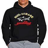 Paul Shark Yachting Hoodie Pullover Unisex Sweatshirt Black XXL