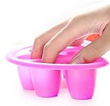 Vaschetta manicure 5 dita contenitore per rimuovere gel acrilico dalle unghie colore fuxia - Idea regalo Natale e compleanno