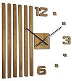 Orologio da parete 3D fai da te in legno di quercia lamelle, grande orologio da parete da 60 cm, design moderno EKO orologio da parete decorazione per ufficio, soggiorno, camera da letto