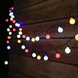 Tomshine Ghirlanda luci esterne solari, 50 LED, 6,9 m, catena di luci decorative a LED, IP44, impermeabile, 8 modalità, ghirlande luminose per esterni, interni, feste di Natale (multicolore)