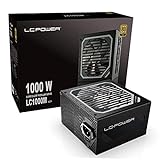 LC-POWER LC1000M Alimentatore PC 1000W, ATX Completamente Modulare, 80 Plus Gold (Serie Modulare Super Silenziosa) 1000 Watt PSU, Nero
