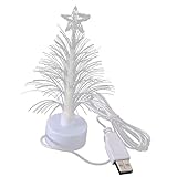 Minkissy Mini albero di Natale USB collegamento LED fibra ottica albero di Natale multi colori che cambia luce notturna per la casa centro commerciale camera da letto