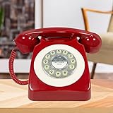 Benross 44510 Classic Retro Vintage Style Home Telefono - Rosso