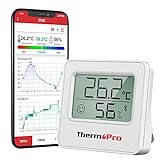 ThermoPro TP357 Termometro Ambiente 80 Metri Bluetooth Interno Ricezione con APP Termometro da Casa con Monitor Remoto Igrometro Misuratore di Temperatura e Umidità