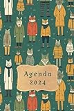 Agenda 2024 con Gatti: 12 mesi, Settimanale su Doppia Pagina con Planner Mensile