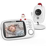 BOIFUN Baby Monitor, Videocamera schermo da 3.2    750mAh Supporto batteria ricaricabile VOX Visione notturna e di temperatura 8 ninne nanne per bambino/anziano, si attiva con solo movimento