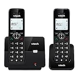 VTECH CS2001 Telefono Cordless Casa duo con vivavoce e blocco chiamate, DECT Telefono fisso, identificatore di chiamate, display retroilluminato, tasti grandi, 30 Rubrica nomi e numeri, modalità ECO