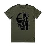 Maglietta Me NE FREGO reparti d assalto Teschio arditi Avanguardia arditismo Black Skull T-Shirt (Military Green, XL)