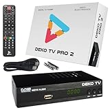 Deko TV PRO2 - Decoder Digitale Terrestre 2024 WiFi - Decoder TV 2024 - DVB-T2 Decoder PVR HEVC - Main 10 Bit - USB WiFi Multimedia PVR [2in1 telecomando]