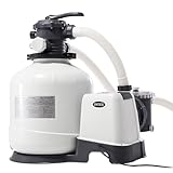 Intex 26652 – Pompa Filtro a Sabbia Krystal Clear, Flusso d Acqua 12000 L/h, Flusso di Sistema 9200 L/h, Plastica, Bianco