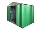 Casetta Garage da giardino Porta Utensili Box in LAMIERA ZINCATA 0,27 mm verniciata di verde con porte scorrevoli ("XL" L267 x P300 x H194)