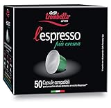Caffè Trombetta l Espresso Capsule Compatibili Nespresso, Più Crema, 50 Capsule