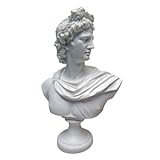 Design Toscano Apollo Belvedere Busto Statua, ghisa e lengo, bianco, 30 cm