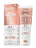 Deborah Milano - BB Cream Skin Booster, n.04 Caramel, SPF 15, con Vitamina C, Crema Colorata Viso Effetto Seconda Pelle, 30ml