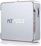 NiPoGi Mini PC Windows 10 Pro, 8GB RAM DDR4/256GB M.2 SSD, Quad Core Celeron J4125 Ufficio Fisso Desktop Computer, Support 4K UHD@60Hz, 1000 Mbps, Dual Band WIFI, 2*HDMI+1*VGA Triple Display Micro PC
