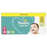 Pampers, 81723658 - Pannolino BabyDry Pants, colore: Bianco Taglia 4+ (Confezione da 100)