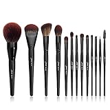 Jessup pennelli trucco pennelli make up 13 pezzi Pennelli trucco Set pennelli make up fondotinta polvere contour blush highlight ombretto concealer spoolie eyeliner capelli sintetici nero T300