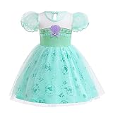 Lito Angels Vestito Costume Principessa Sirena Sirenetta Ariel per Bambina, Taglia 3-4 anni, Verde (Etichetta in Tessuto 120)