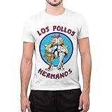 CHEMAGLIETTE! T-Shirt Divertente Uomo Maglietta con Stampa Simpatica Los Pollos Hermanos Bianco, M