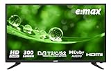 E:Max E390HX-2024 39" Pollici 99 cm TV (HEVC, Full Matrix LED Light, HD Televisore, Tripla sintonizzatore, CI +, HDMI, USB) Design Nero Brillante