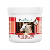Kräuterhof - Balsamo per cavalli extra forte, in gel, per massaggi, riscaldante, con estratti di foglie di vite rosse e ippocastano, 100 ml