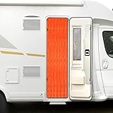 Moritz, tenda in ciniglia da 56 x 185 cm, colore arancione, per porte, come zanzariera per campeggio e roulotte