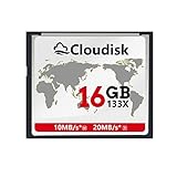 Cloudisk Compact Flash Card 16GB CF 2.0 Card Prestazioni per fotocamera DSLR, fotocamera digitale vintage e attrezzature industriali (16GB CompactFlash)